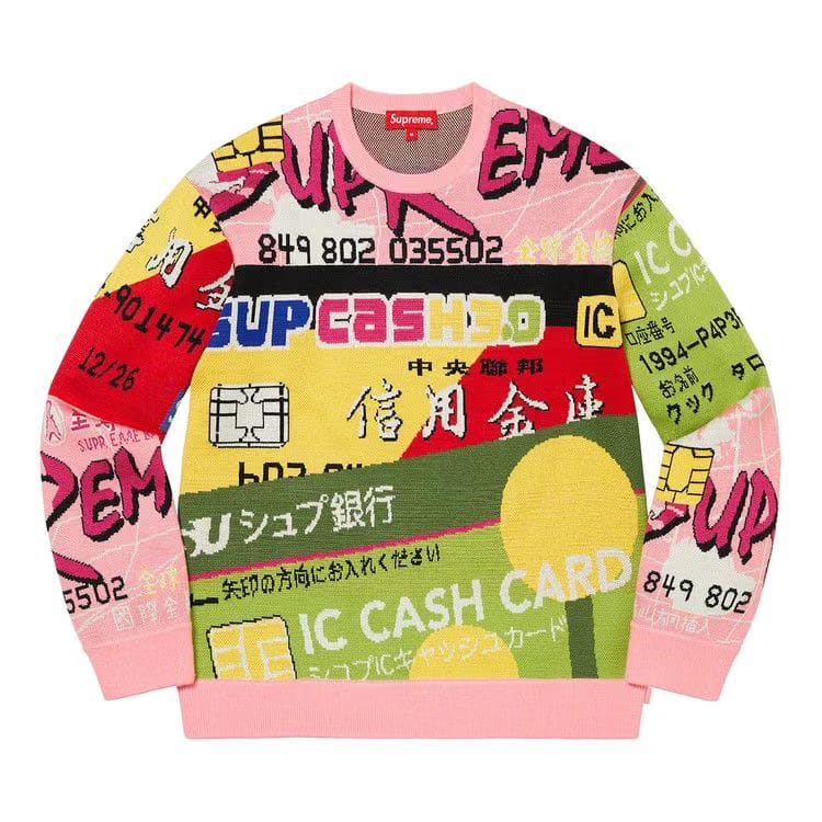 Supreme Credit Cards Sweater Pink