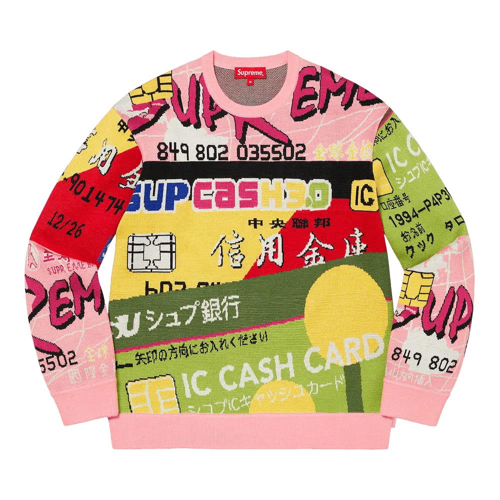 Supreme Credit Cards Sweater Pink