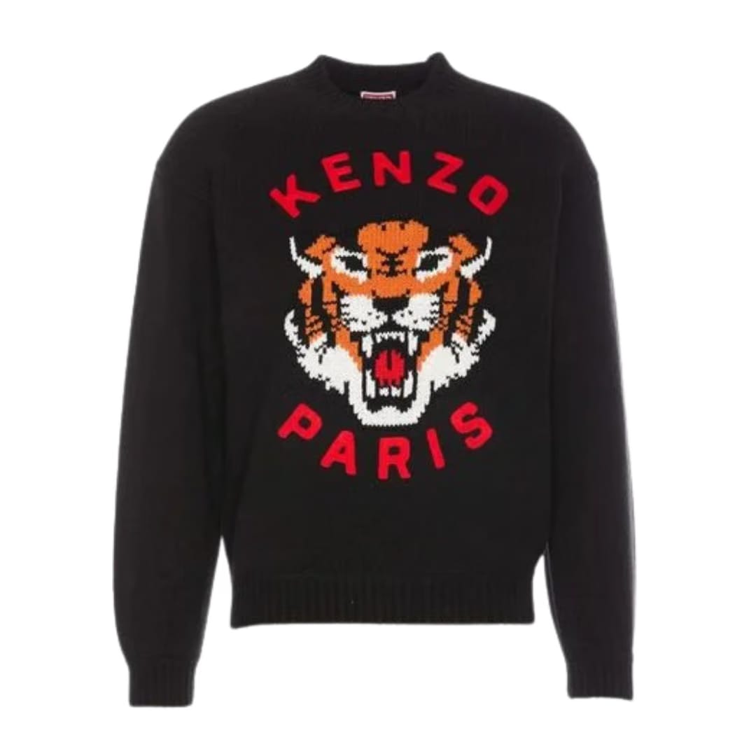 Men's Black Round-Neck Knitwear