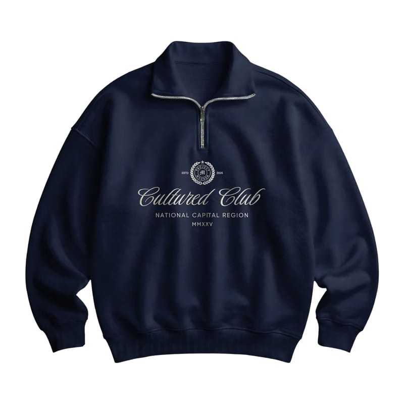 Myugen Cultured Club Navy Quarter-Zip Sweatshirt