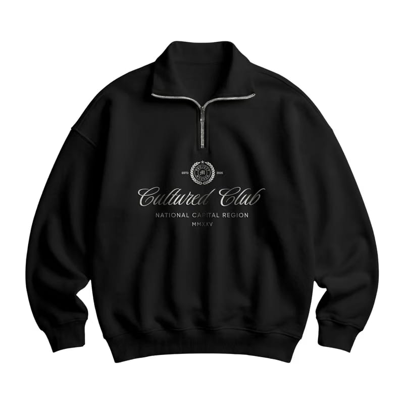 Myugen Cultured Club Black Quarter-Zip Sweatshirt