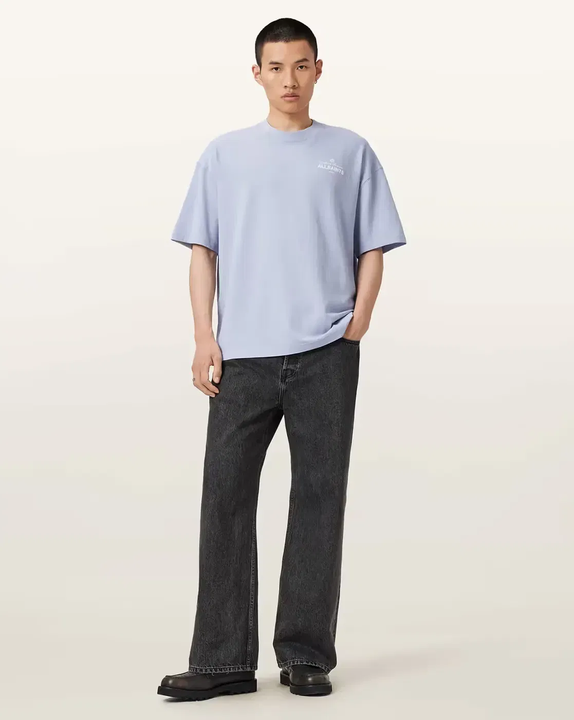 ALL SAINTS Soleil SS Crew (shore-blue)
