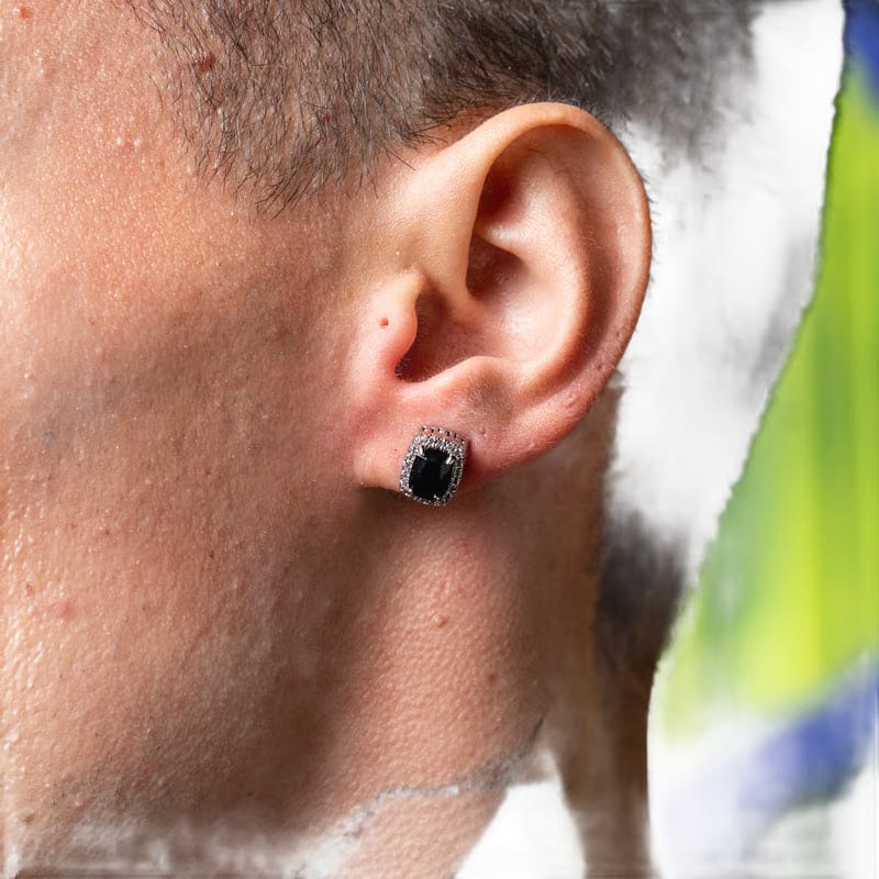 ONYX POST EARRING