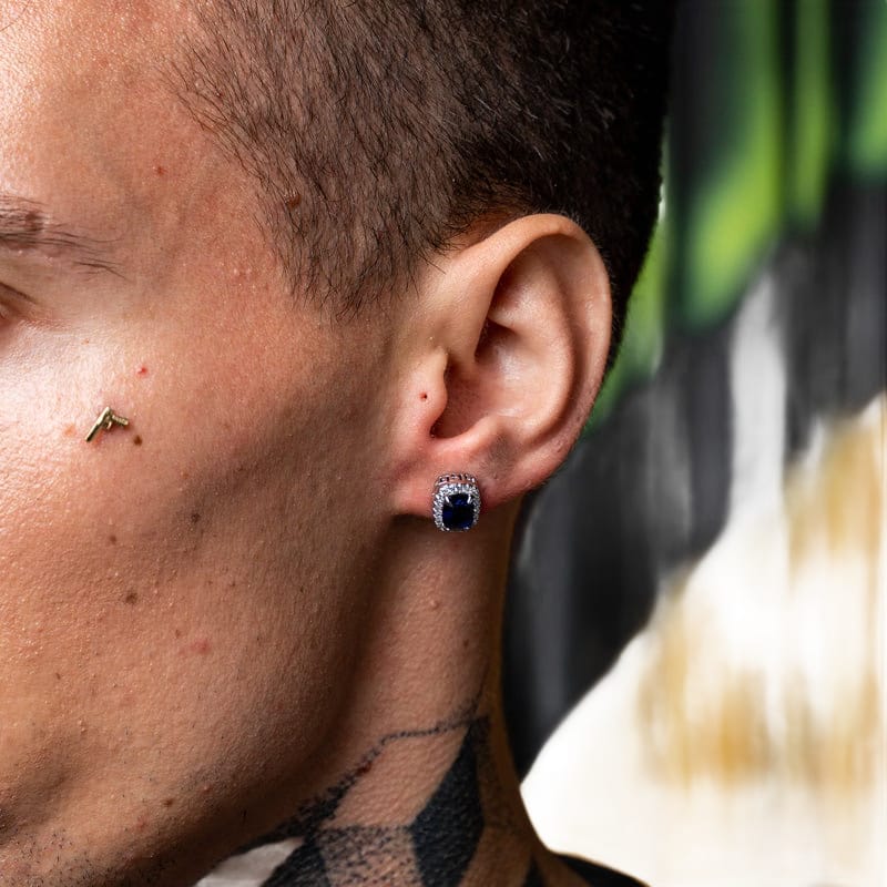 Blue Stoned Earring
