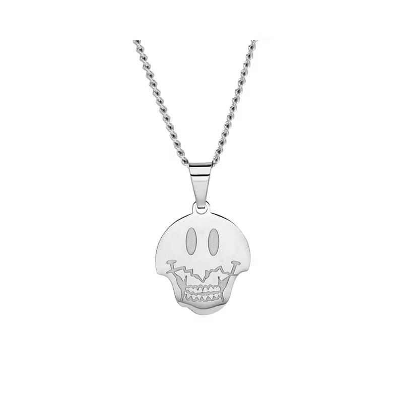 SKULL SMILE CHARM WITH CURB CHAIN