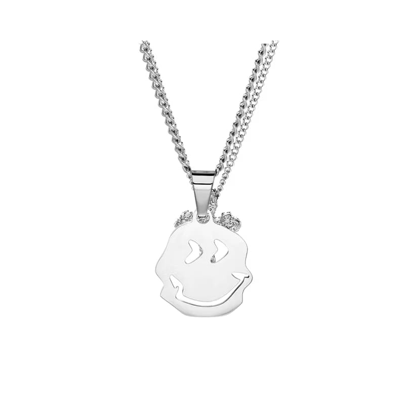 DRIP SMILE CHARM WITH CURB CHAIN