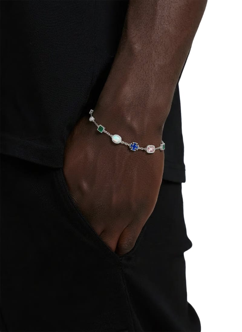 GEMSTONE MOTIF BRACELET SILVER