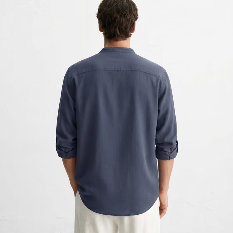 CAPRI LINEN SUMMER SHIRT NAVY BLUE