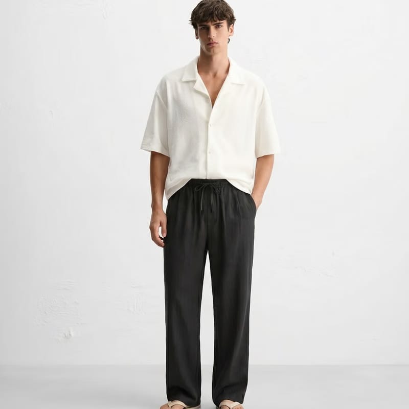 LINEN PANTS BLACK