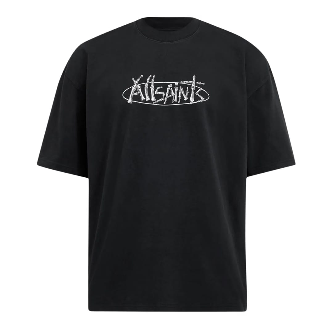STERNUM CREW Print T-Shirt washed black