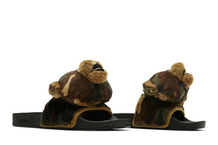 Jeremy Scott x adidas Adilette Slide Camo Teddy