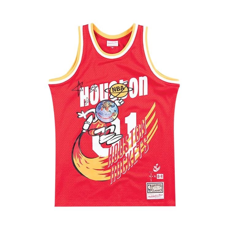Cactus Jack by Travis Scott x BR x Mitchell & Ness Rockets Jersey Red