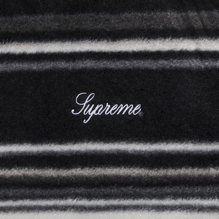 Supreme Stripe Zip Up Fleece Jacket Black