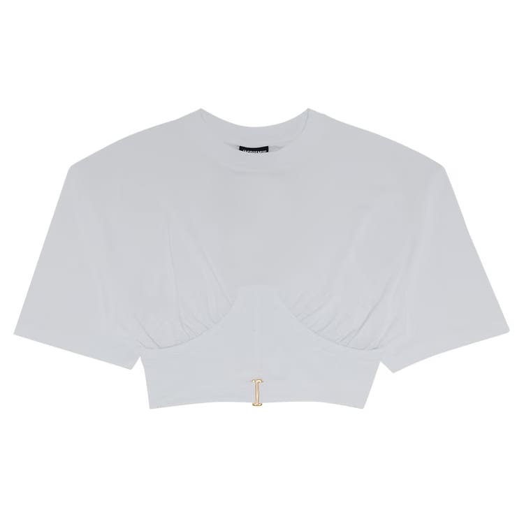 Jacquemus Le Caraco Cropped T-Shirt White