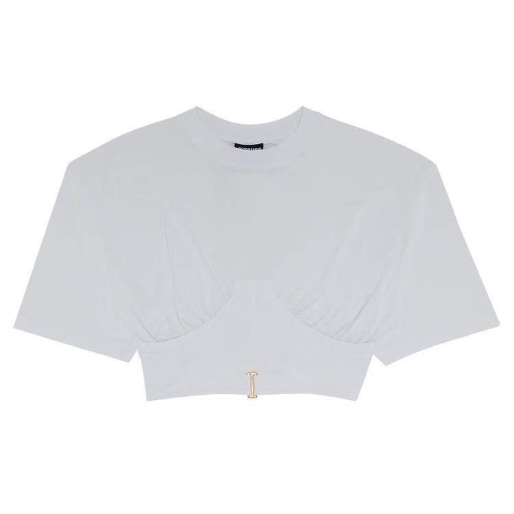 Jacquemus Le Caraco Cropped T-Shirt White