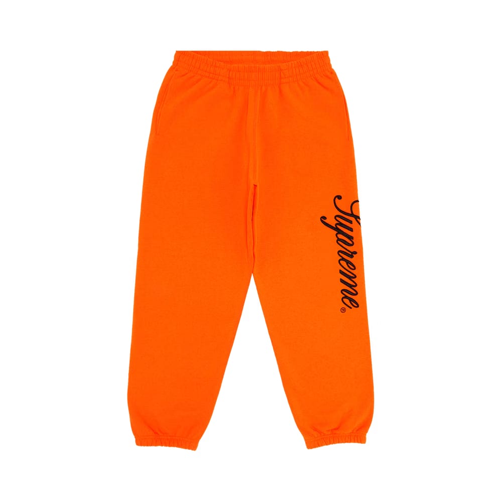 Supreme Embroidered Script Sweatpant Bright Orange