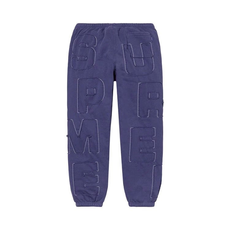 Supreme Cutout Letters Sweatpants Washed Navy