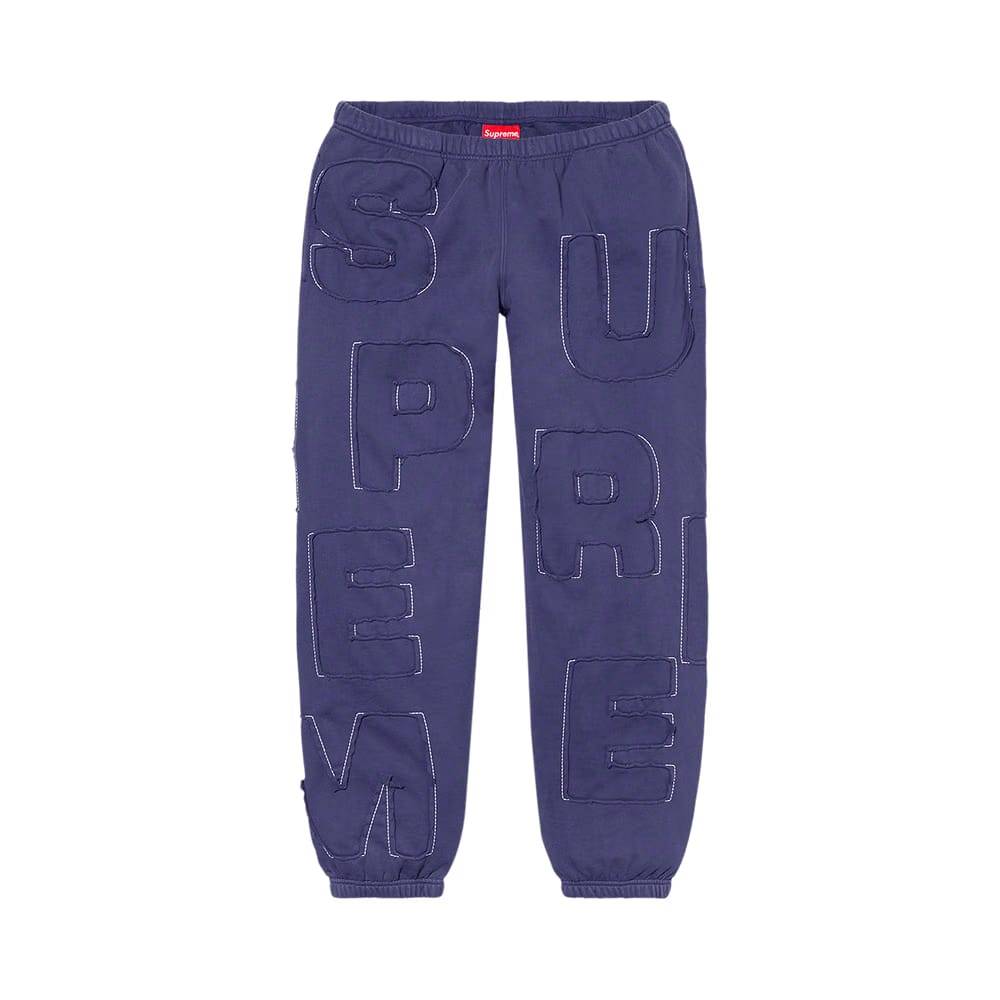 Supreme Cutout Letters Sweatpants Washed Navy