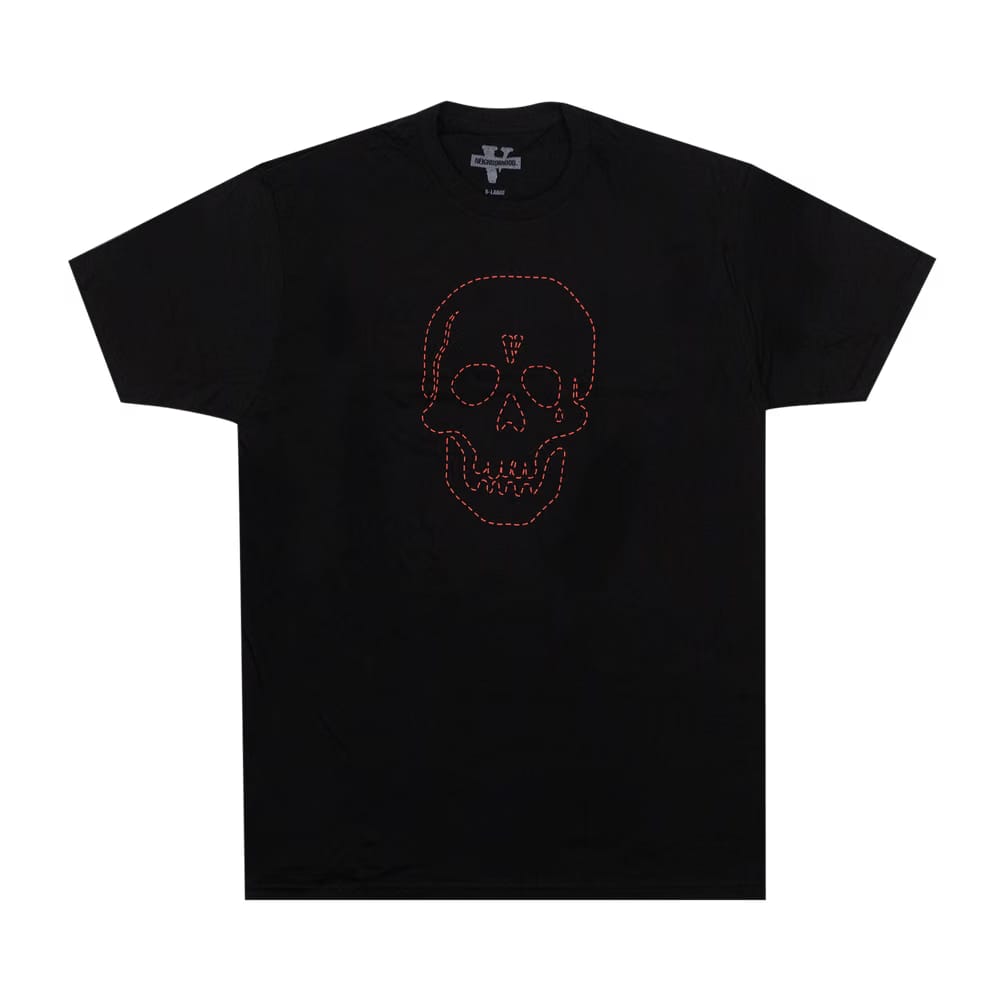 Vlone x Neighborhood Skull Shorts-Sleeve T-Shirt Black/Red