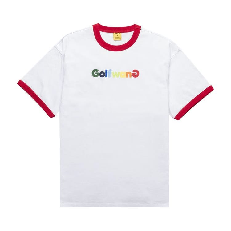 GOLF WANG Happy Logo Ringer T-Shirt White/Red