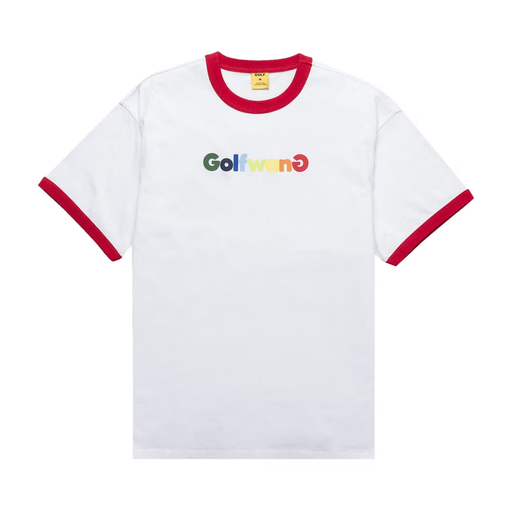 GOLF WANG Happy Logo Ringer T-Shirt White/Red