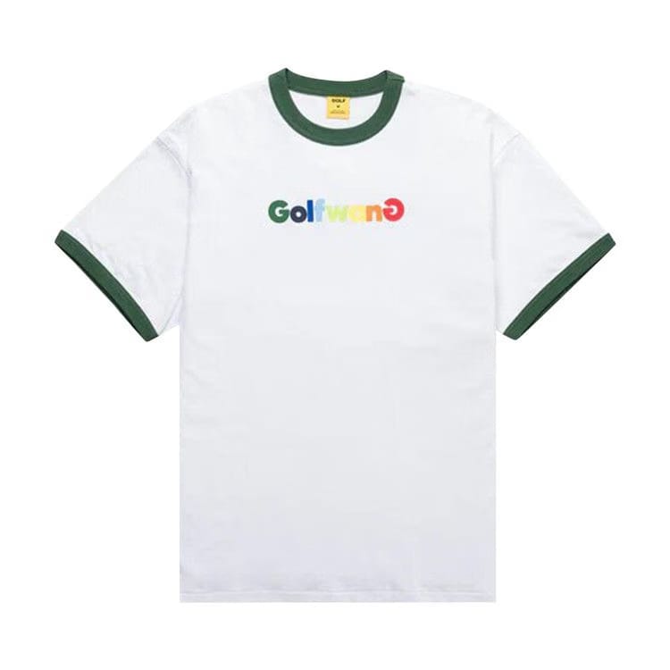 GOLF WANG Happy Logo Ringer T-Shirt White/Green