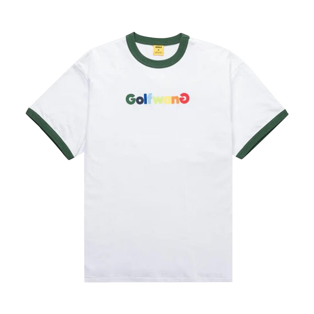 GOLF WANG Happy Logo Ringer T-Shirt White/Green