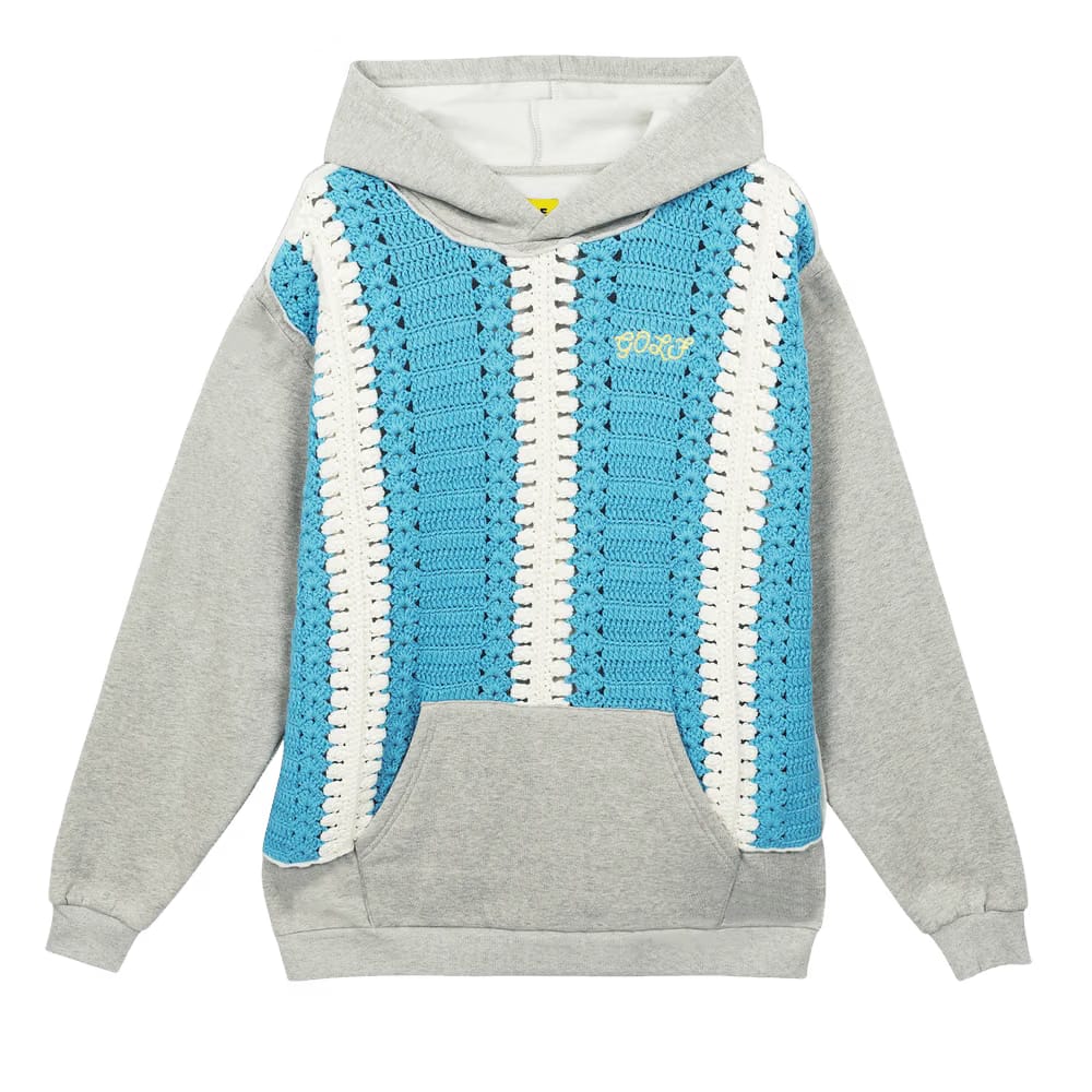GOLF WANG Crochet Front Hoodie Heather Grey