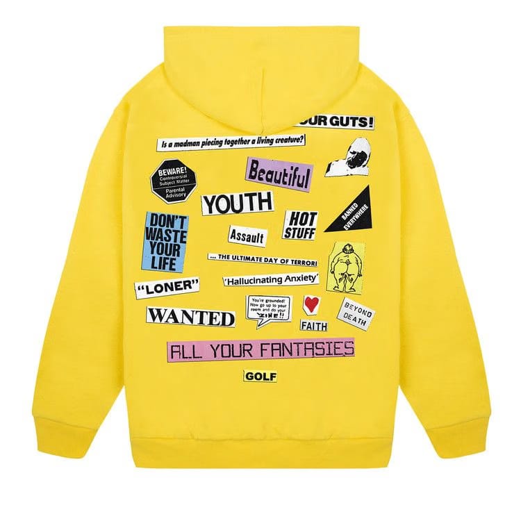 GOLF WANG Collage Zip Up Hoodie Yellow