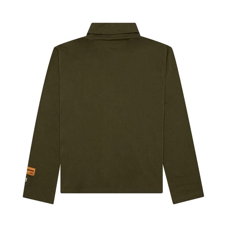 Heron Preston Logo Patch Rollneck Long-Sleeve T-Shirt Dark Olive