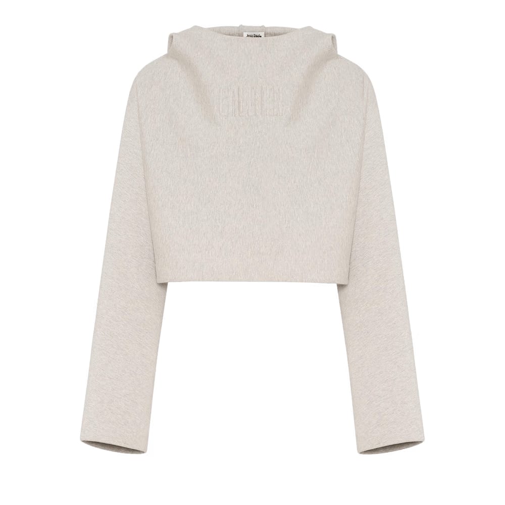 Jean Paul Gaultier Cropped Bat Sleeves Hoodie Heather Grey
