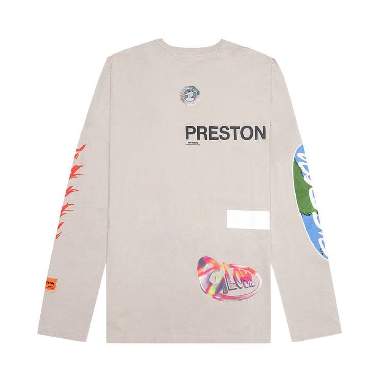 Heron Preston Global Collage Long-Sleeve T-Shirt Grey/Blue