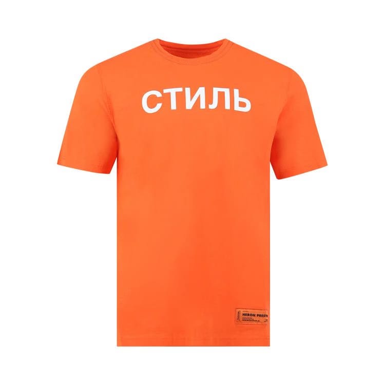 Heron Preston Reg CTNMB Shorts-Sleeve T-Shirt Orange White