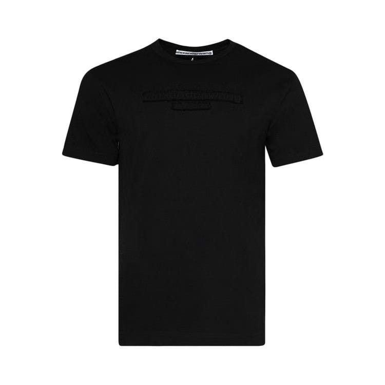 Alexander Wang Distressed Logo Shorts Sleeve T-Shirt Black
