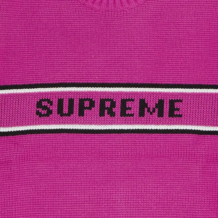 Supreme Chest Stripe Sweater Pink