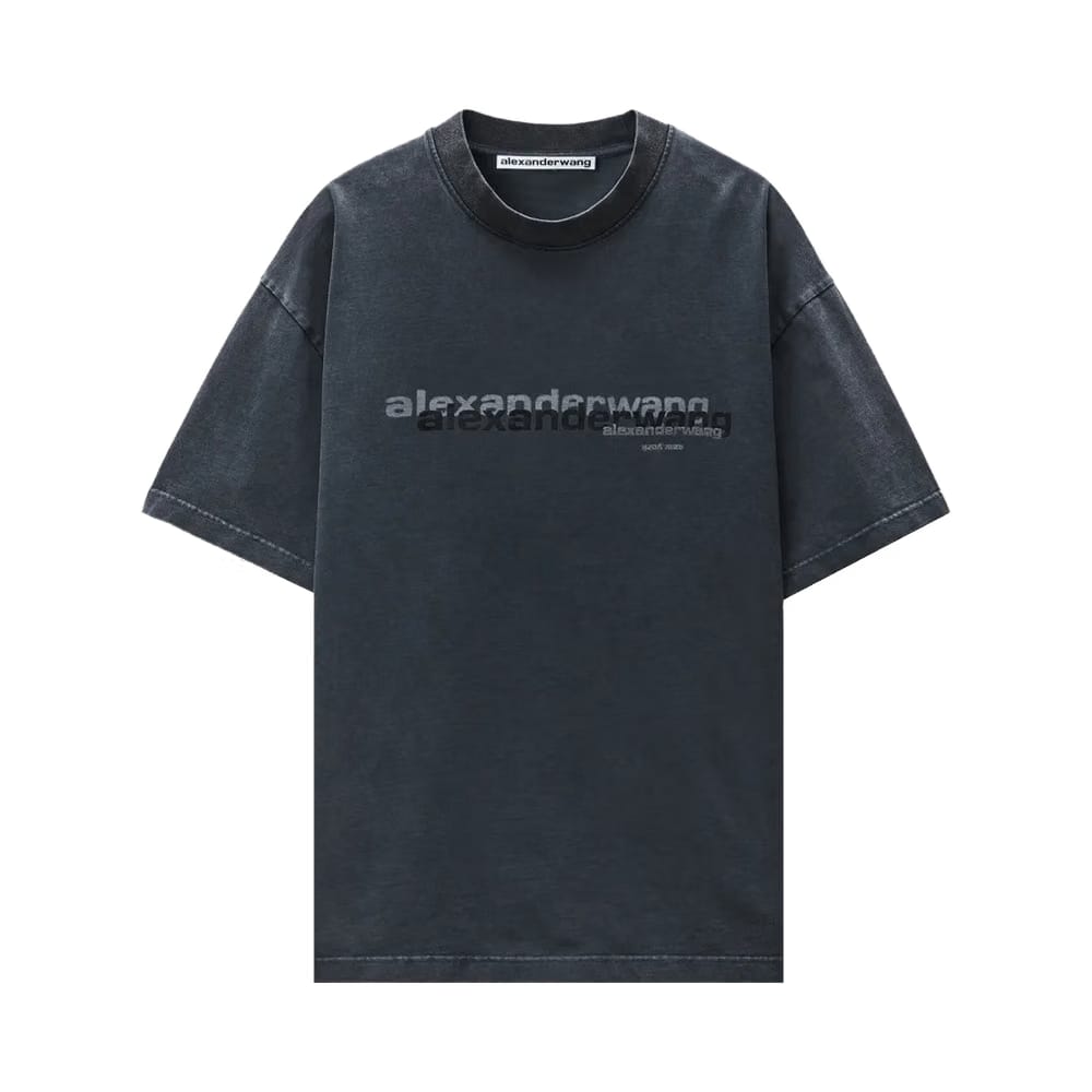 Alexander Wang Shorts-Sleeve T-Shirt Washed Black