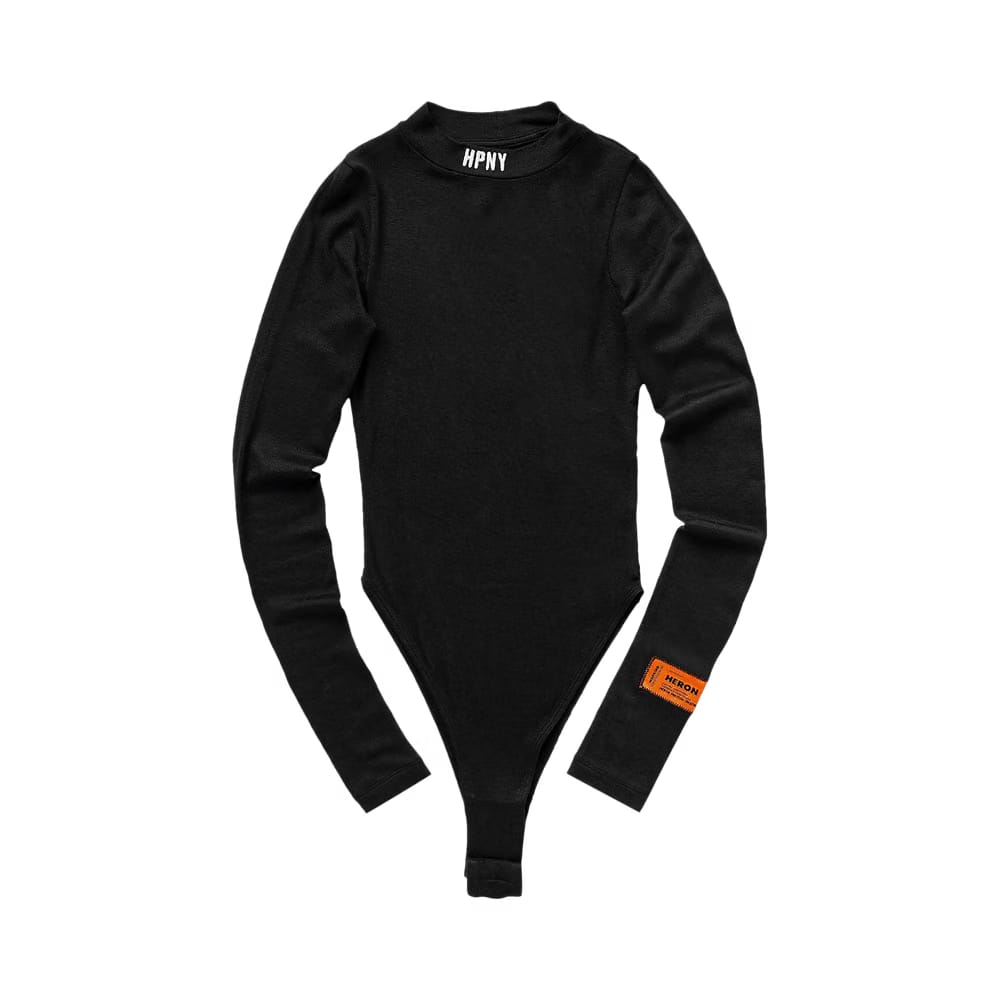 Heron Preston Embroidered Long-Sleeve Bodysuit Black/White