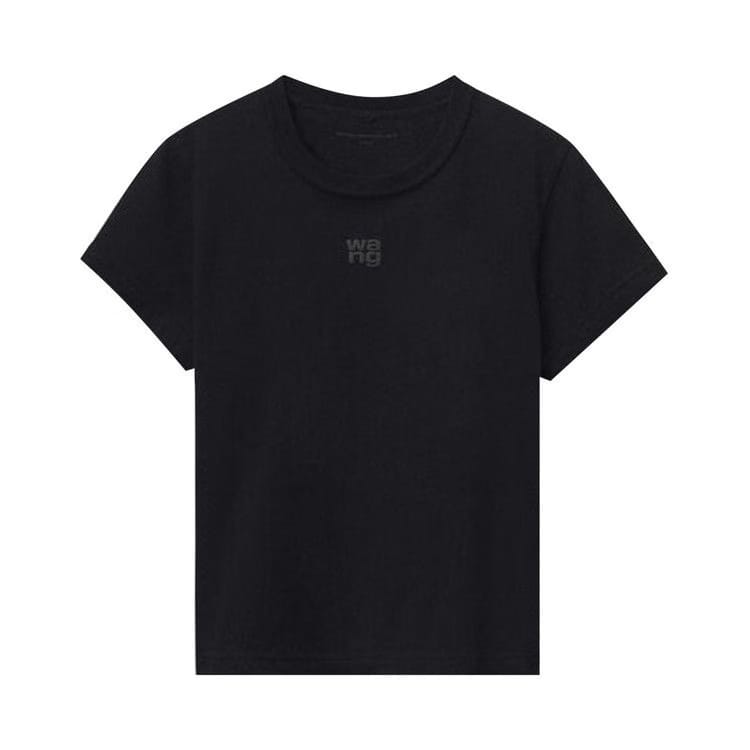 Alexander Wang Essential Jersey Puff Logo Shrunk T-Shirt Black