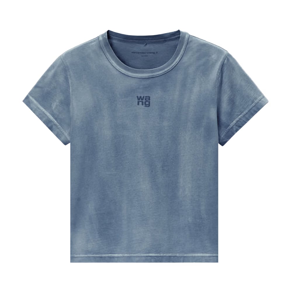 Alexander Wang Essential Jersey Puff Logo Shrunk T-Shirt Washed Blue Ink