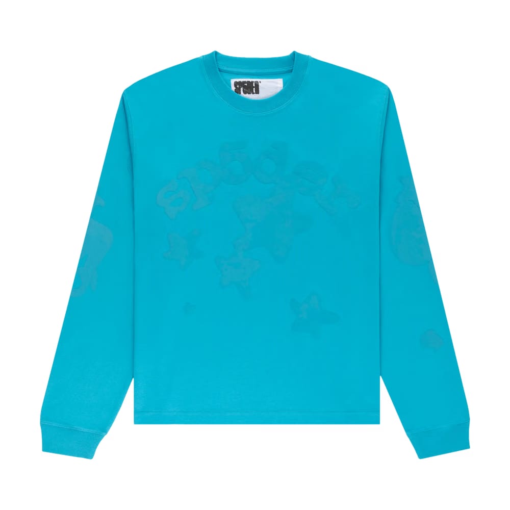Sp5der Beluga Long-Sleeve T-Shirt Ocean Blue
