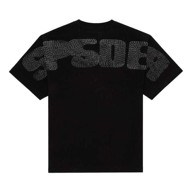 Sp5der Rhinestone Silk T-Shirt Black