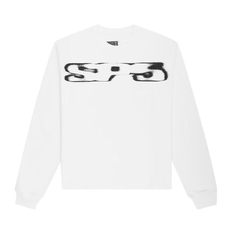 Sp5der Sp5 Blurry Long-Sleeve T-Shirt White