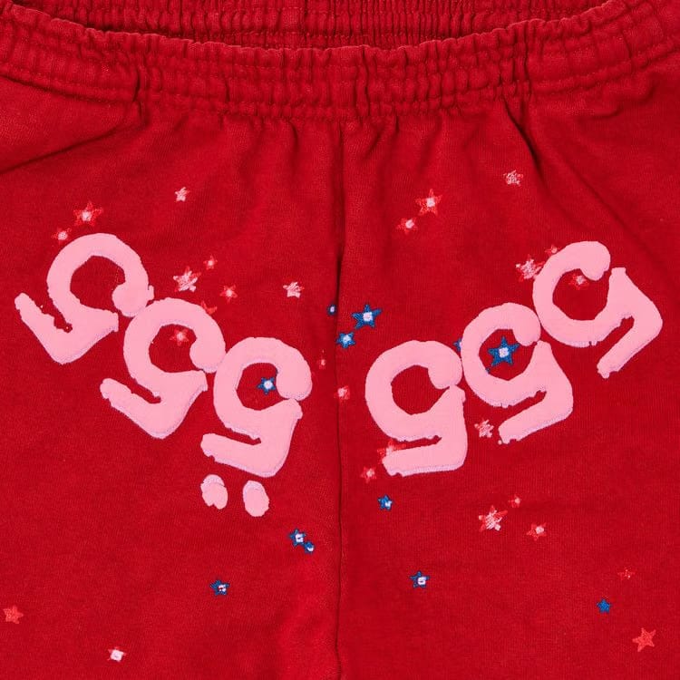 Sp5der Number 555 Sweatpants Red