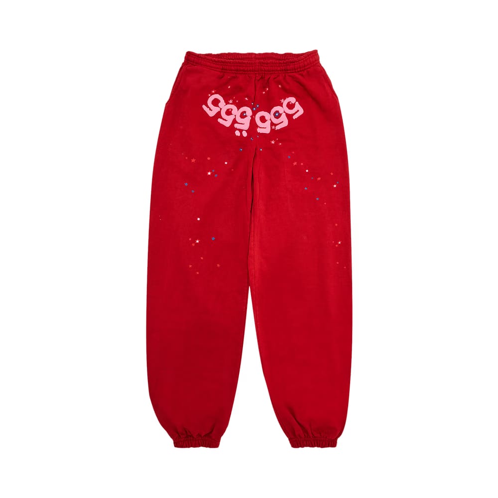Sp5der Number 555 Sweatpants Red