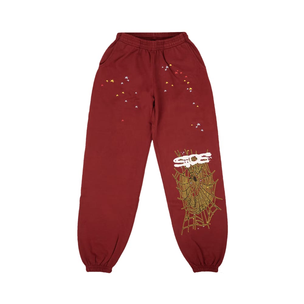 Sp5der Sweatpants Maroon