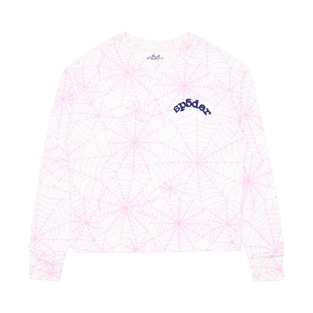 Sp5der All Over Print Long-Sleeve Thermal Pink/White