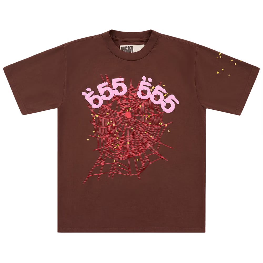 Sp5der Angel Number T-Shirt Brown