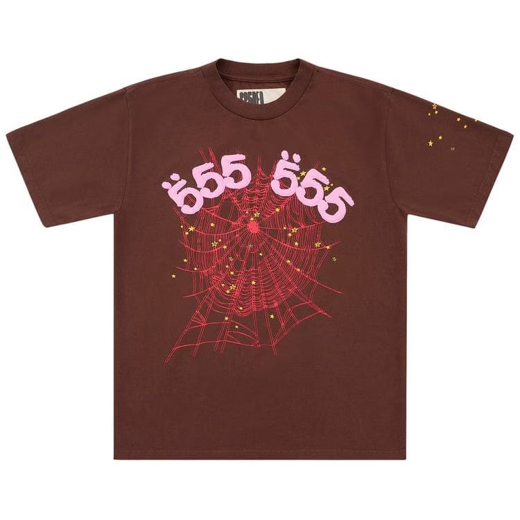 Sp5der Angel Number T-Shirt Brown