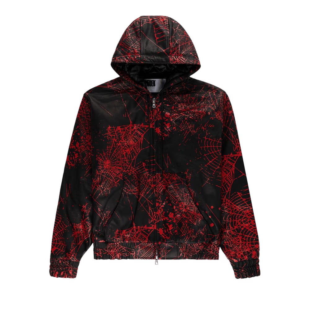 Sp5der V2 Web Leather Jacket Black