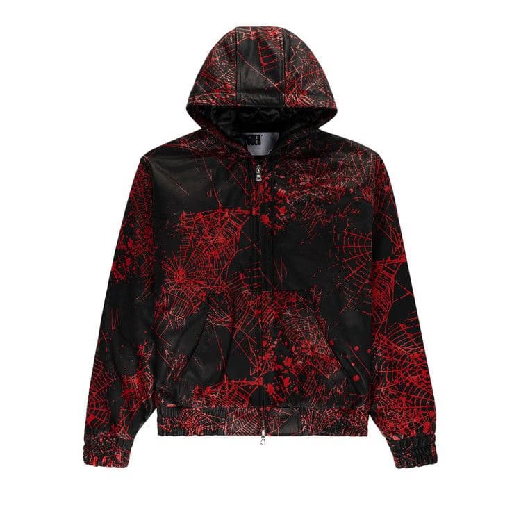 Sp5der V2 Web Leather Jacket Black
